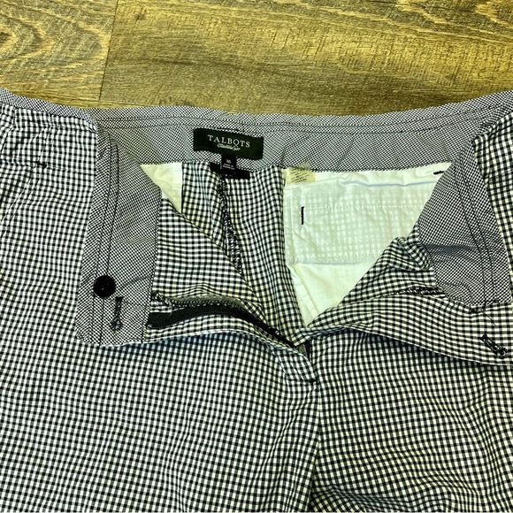 Talbots Women's Black White Gingham Check Chino Shorts Size 16 - Picture 7 of 9